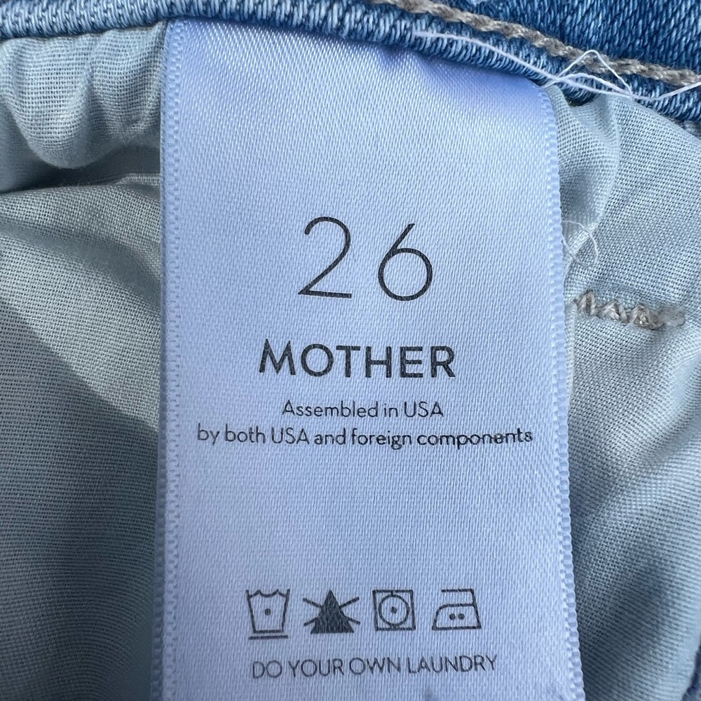 MOTHER The Hustler Ankle Fray Blue Cropped Jeans in Au Revoir Wash Size 26 - Picture 11 of 13